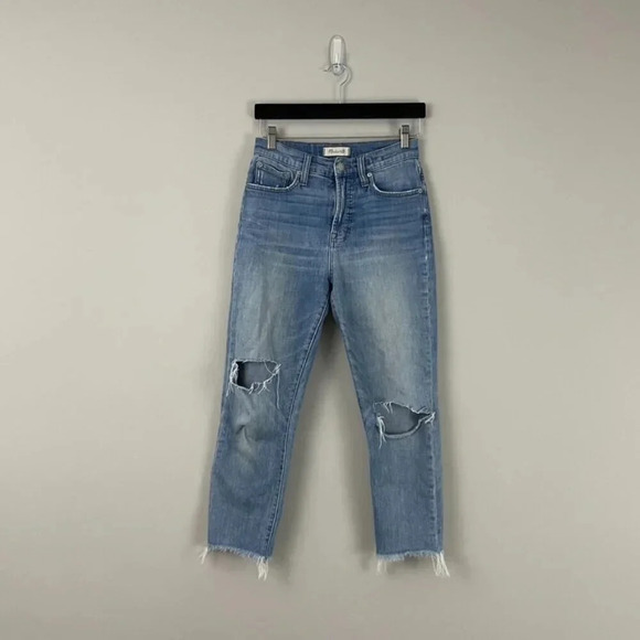 Madewell The Perfect Vintage Distressed Raw Hem Jeans Size 26 - Picture 1 of 8